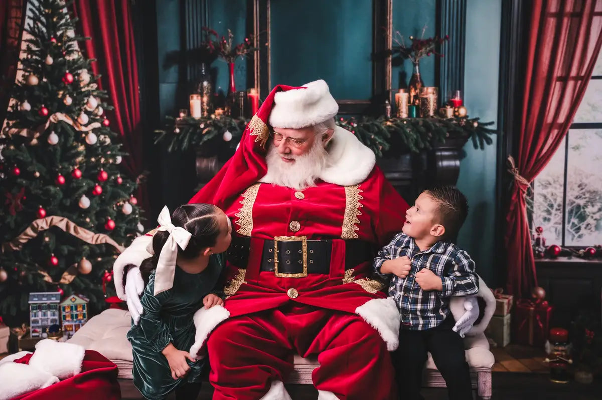 Albero di Natale Caminetto Retro Sfondo Murale Designed by Emetselch