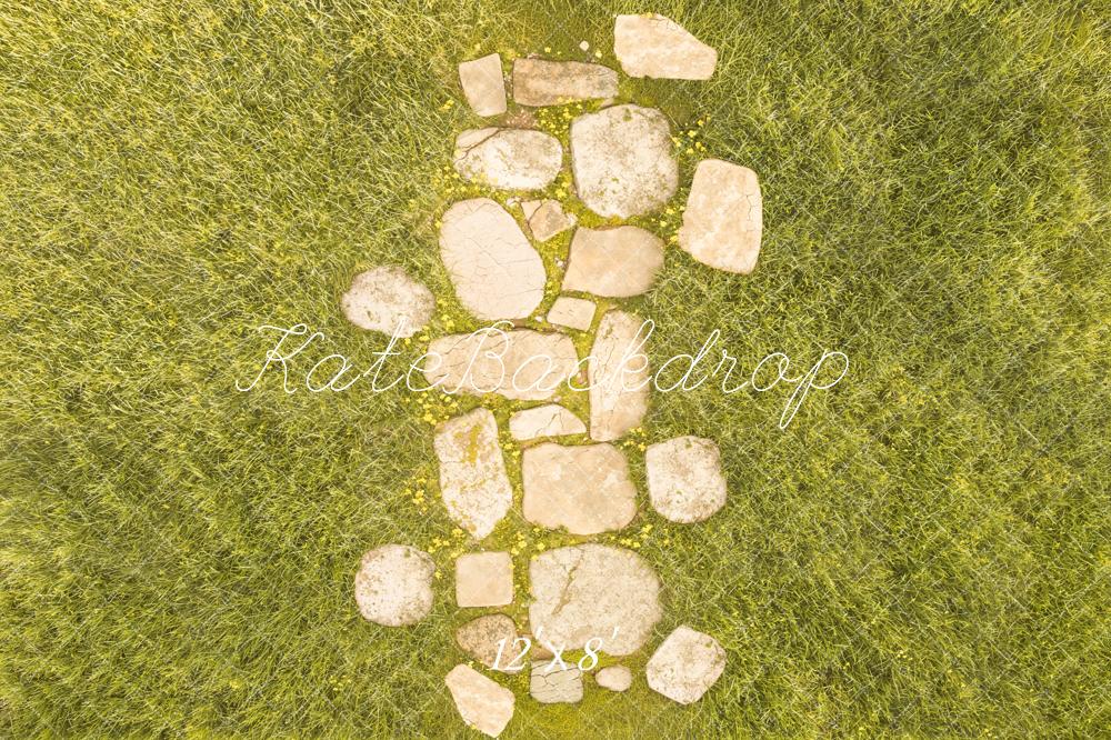 Kate Summer Stone Pathway in Grass Field Printed Backdrop Designed by Kate Image