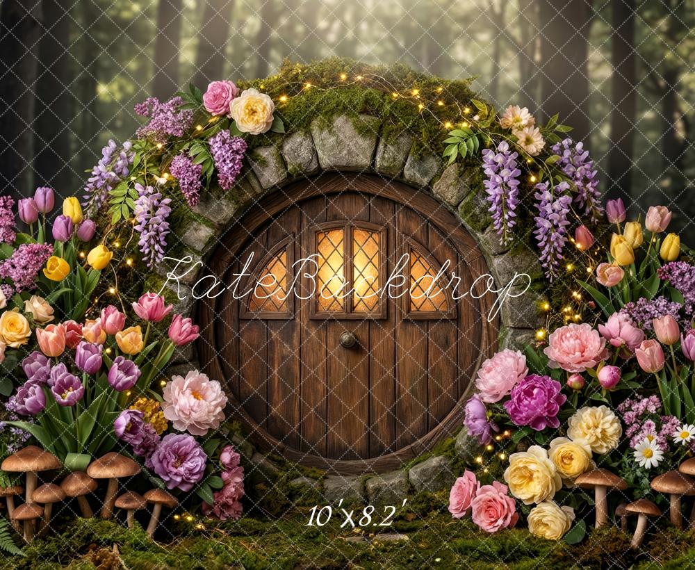 Kate Easter Enchanted Woodland Fairy Round Door Printed Backdrop Designed by Patty Roberts