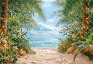 Fondo de playa tropical de verano diseñado por Emetselch