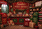 Kate Christmas Santa's Post Office North Pole Gifts Printed Backdrop Designed by Megan Leigh Photography