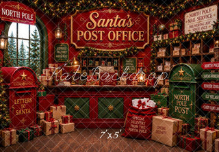 Kate Christmas Santa's Post Office North Pole Gifts Printed Backdrop Designed by Megan Leigh Photography