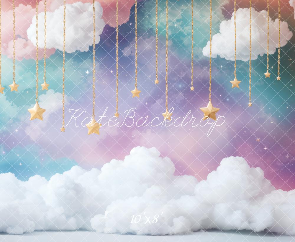 Kate Cake Smash Dreamy Clouds Starry Sky Backdrop Designed by Emetselch