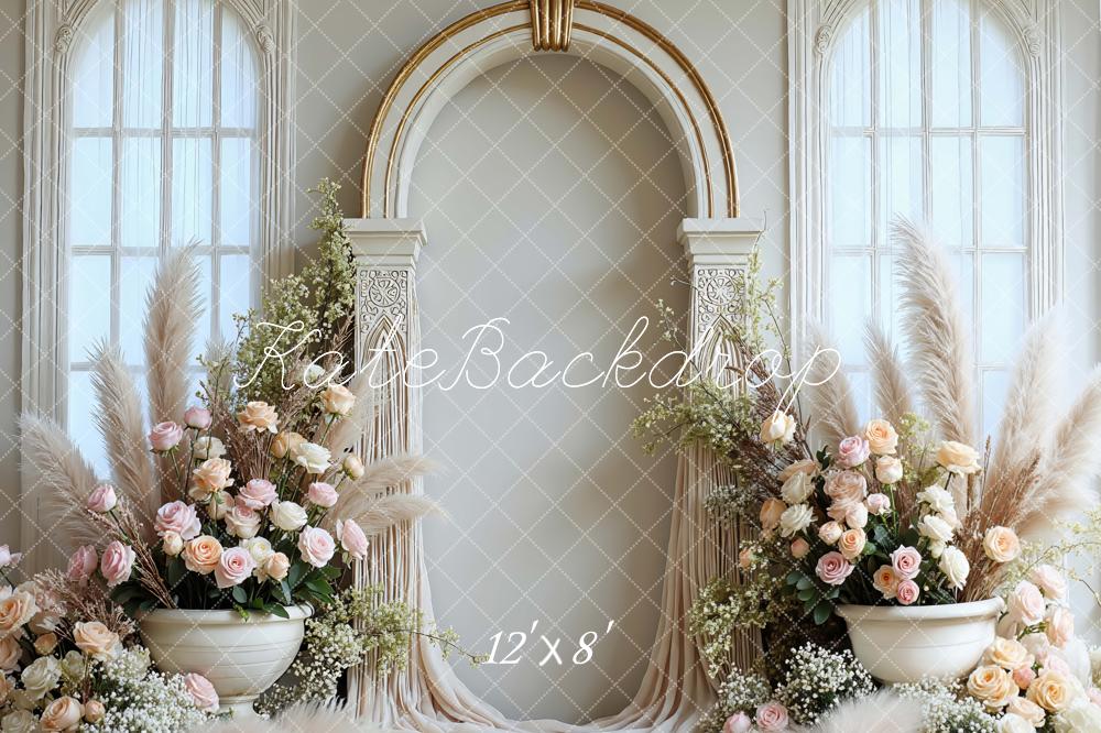 Kate Arch Flower Arrangements Neutral Backdrop Designed by Mini MakeBelieve