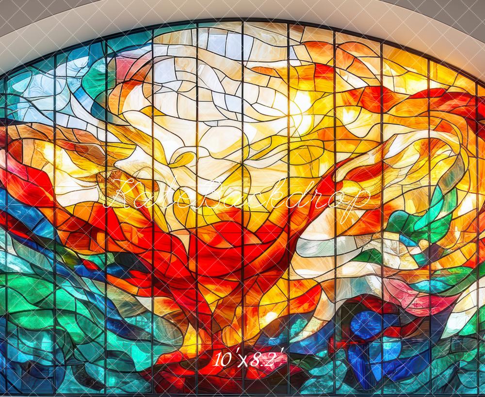 Kate Abstract Stained Glass Window Backdrop Designed by Mini MakeBelieve