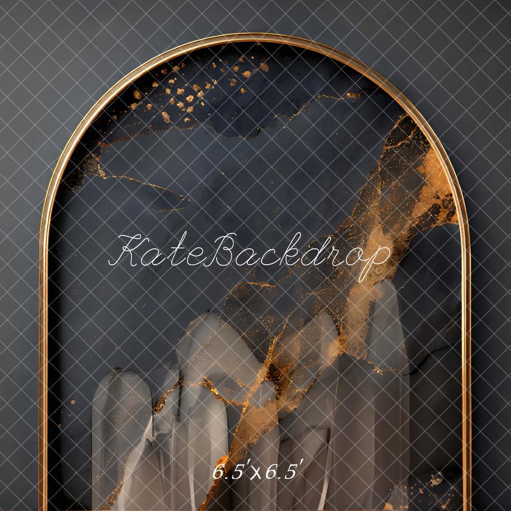 Kate Black Gold Abstract Arch Printed Backdrop Designed by Mini MakeBelieve