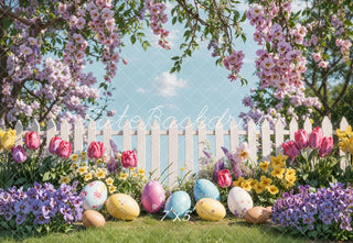 Sfondo per recinzione floreale di Pasqua Designed by Emetselch