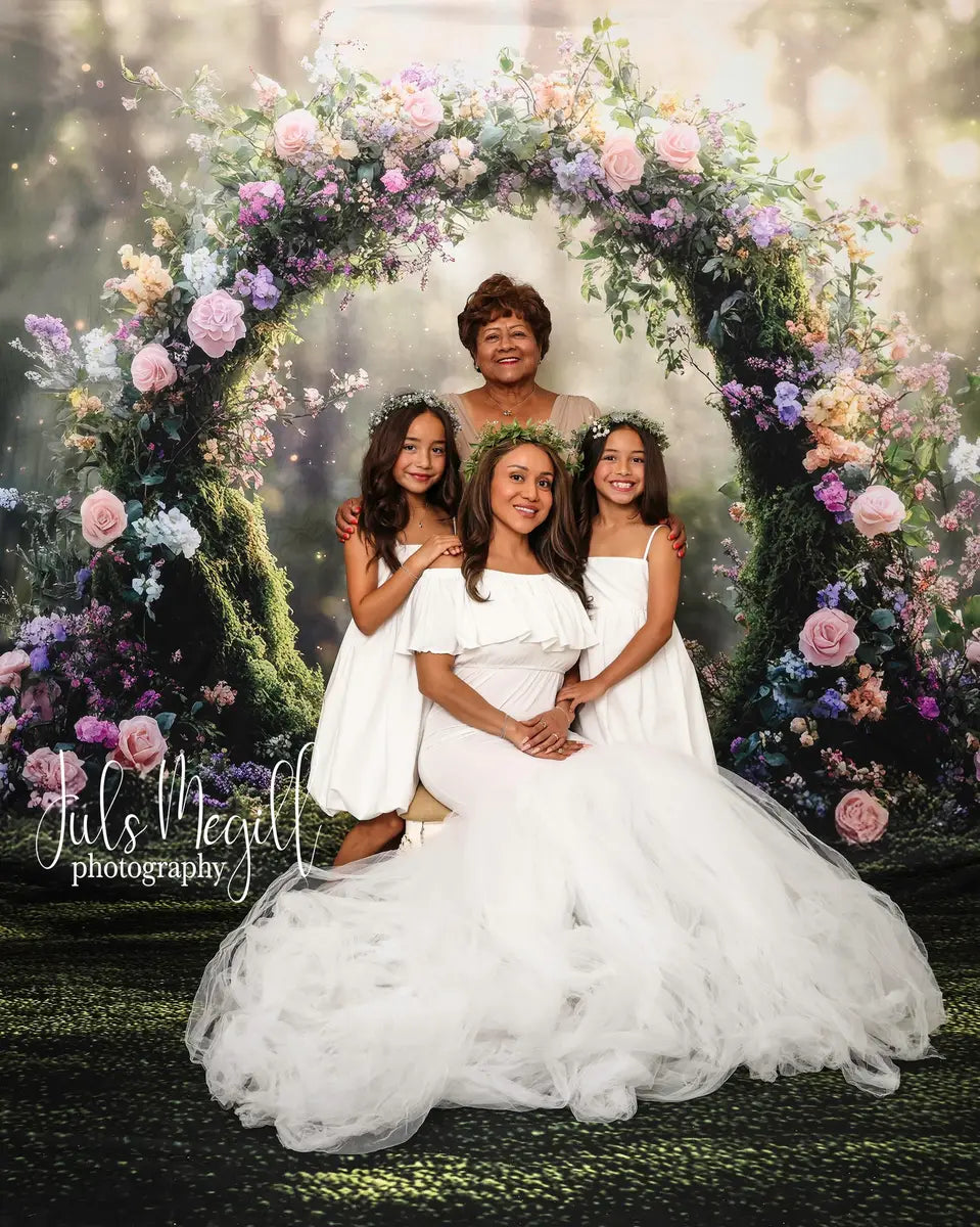 Kate Fantasy Fairy Floral Arch Backdrop Designed by Mini MakeBelieve