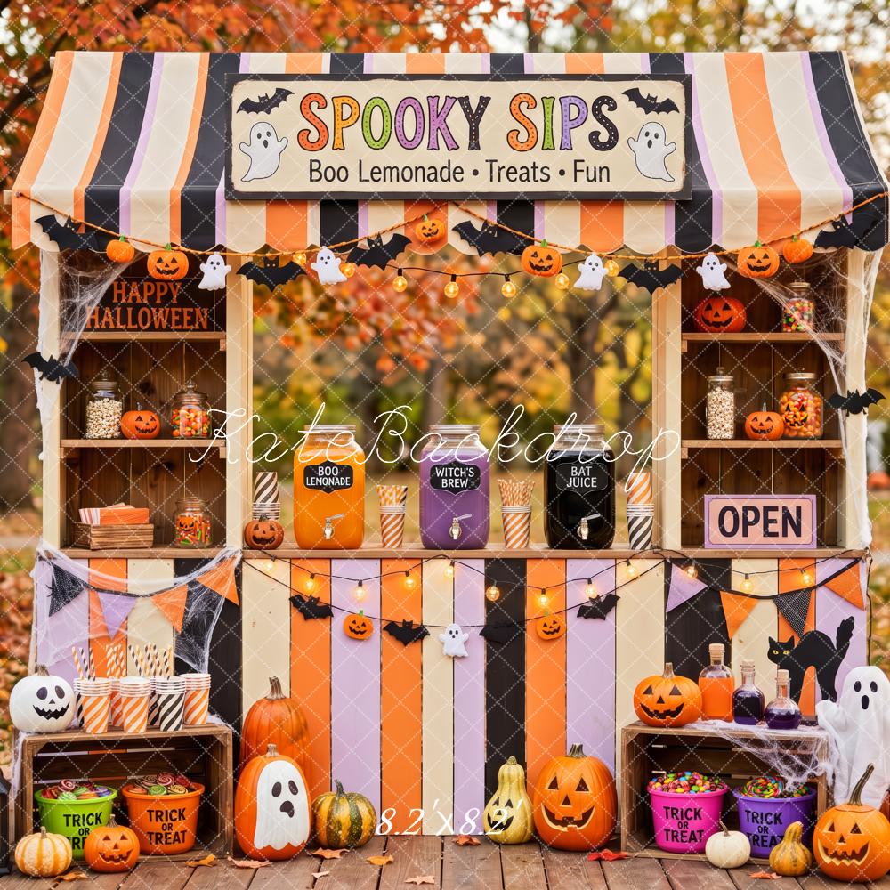 Kate Halloween Spooky Sips Beverage Booth Printed Backdrop Designed by Patty Roberts