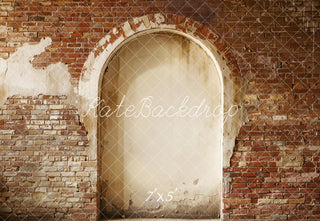 Kate Vintage Brick Wall Arch Printed Backdrop Designed by Emetselch