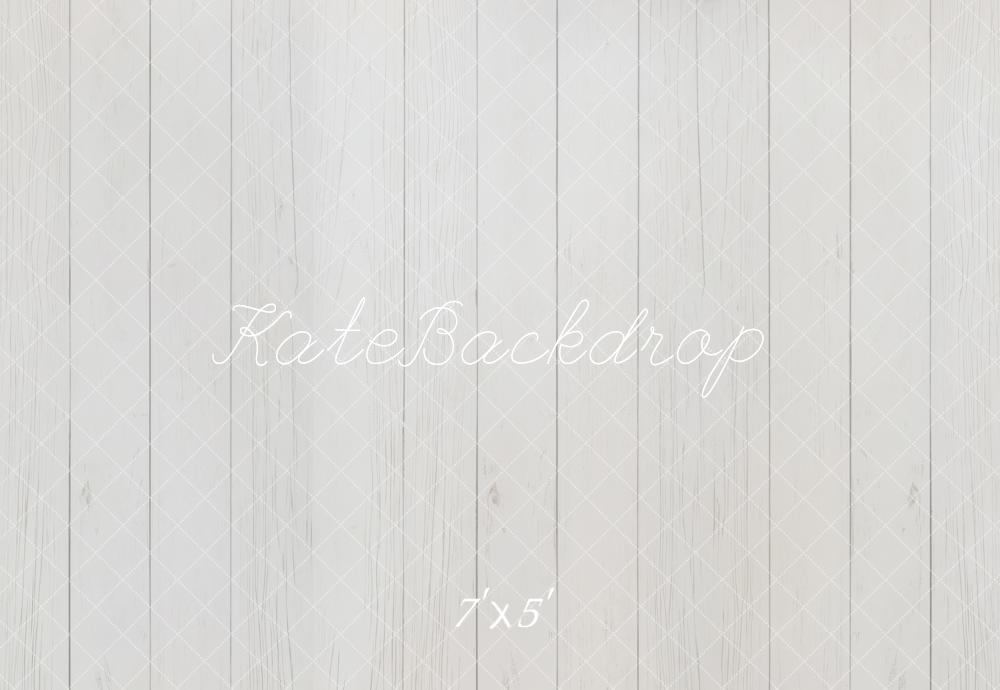 Kate White Wood Planks Floor Printed Backdrop Designed by Kate Image