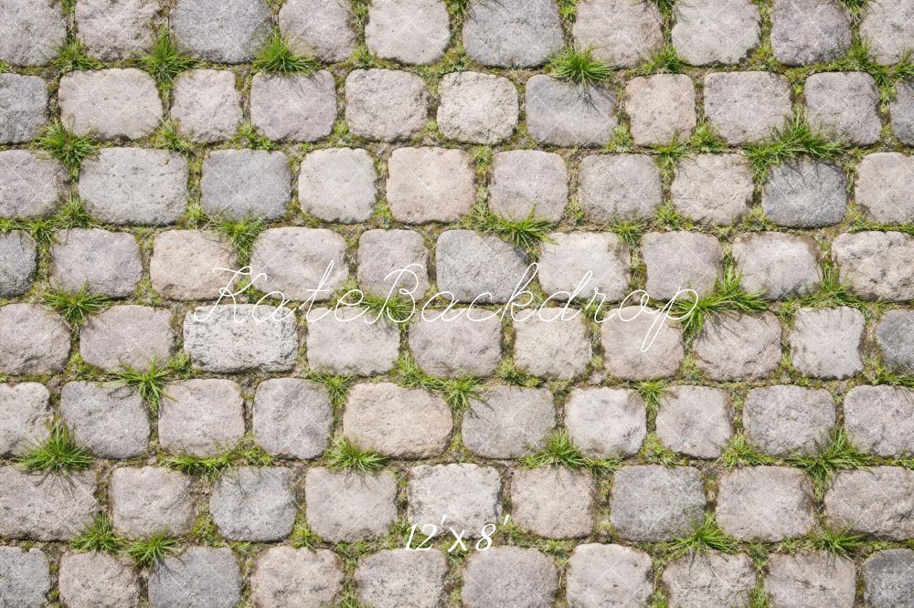Kate Cobblestone Grass Floor Printed Backdrop Designed by Vertigo Productions