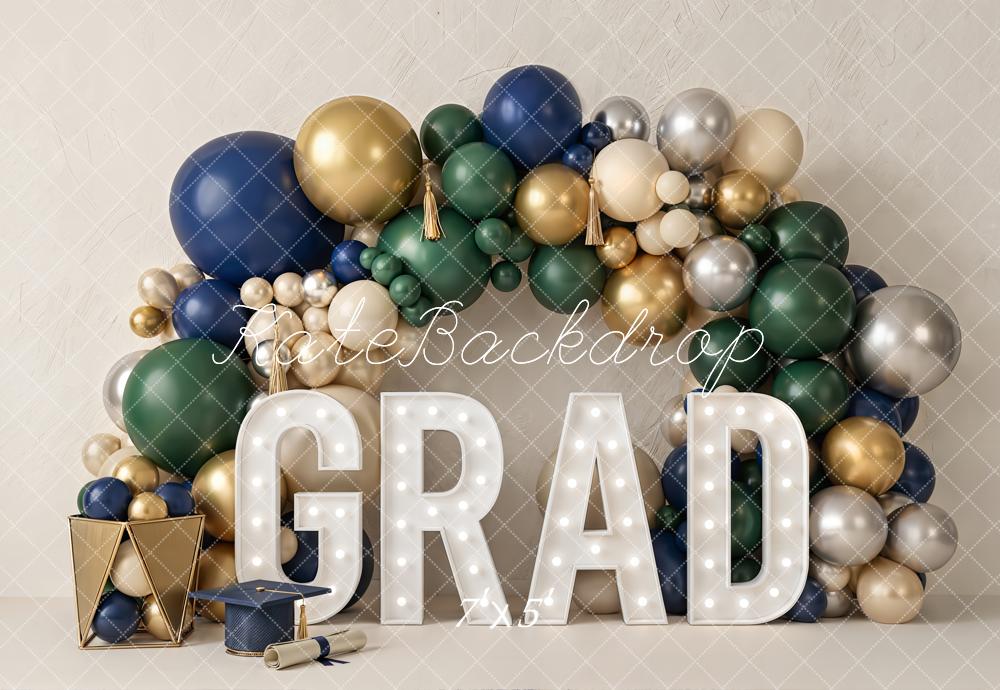 TEST Kate Graduation Balloon Arch With Grad Letters Printed Backdrop Designed by Emetselch