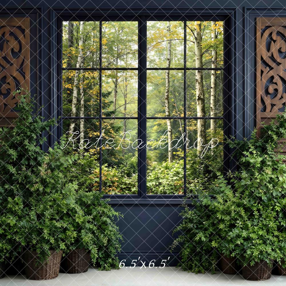 Kate Father's Day Greenery Window Forest View Printed Backdrop Designed by Mini MakeBelieve
