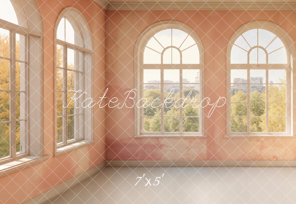 Elegant Arched Window Sunset Backdrop