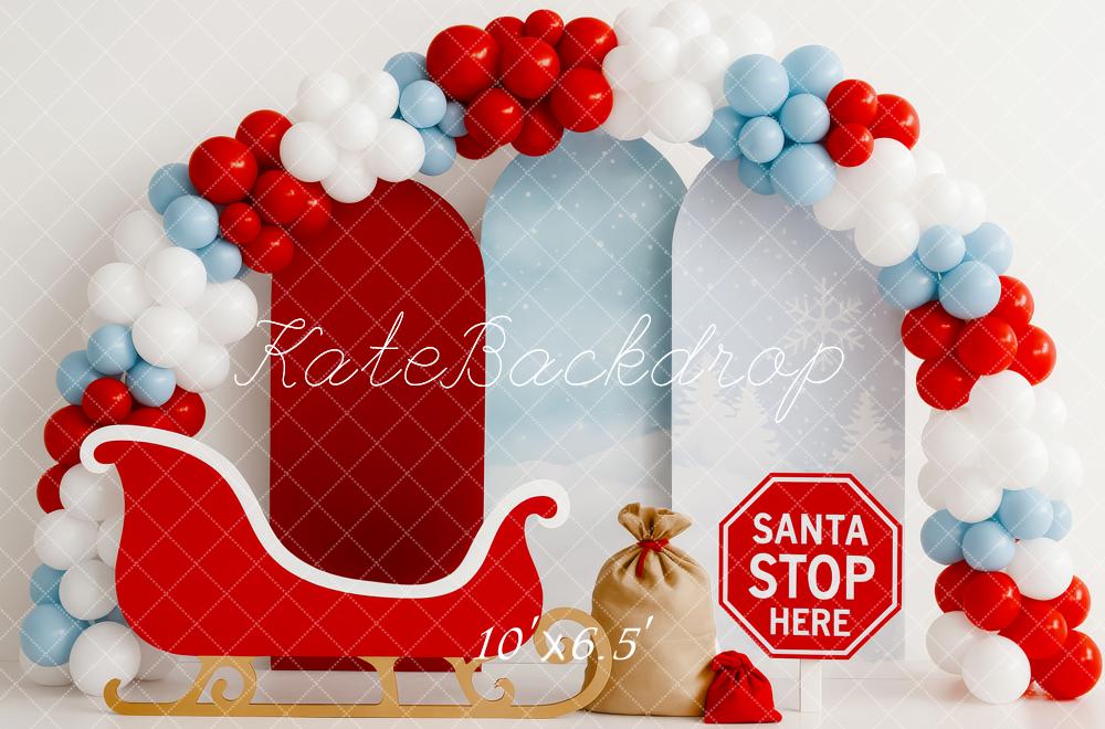 Fondo de globos de Santa en trineo de Navidad diseñado por Patty Roberts