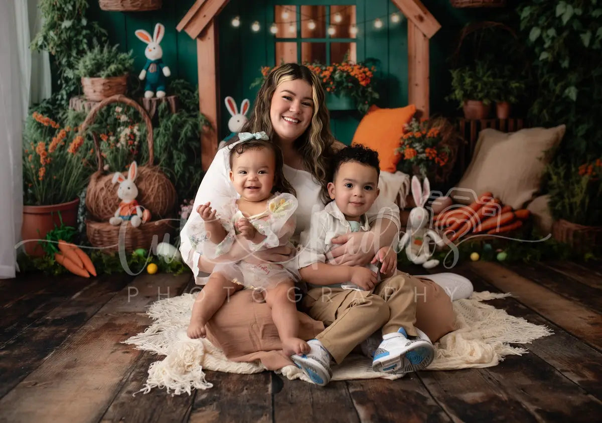 Kate Easter Bunny House Basket Blanket Backdrop Designed by Emetselch