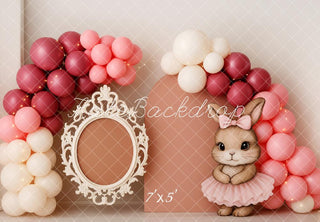Marco de fondo de globos de conejo de Kate Cake Smash Diseñado por Patty Roberts