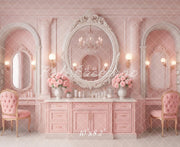 pink dressing table with lights Kate Chic Mirror Vanity Printed Backdrop Designed dress socks Adjust the brightness of Ash Velvet Dress Emerald DM:14.5