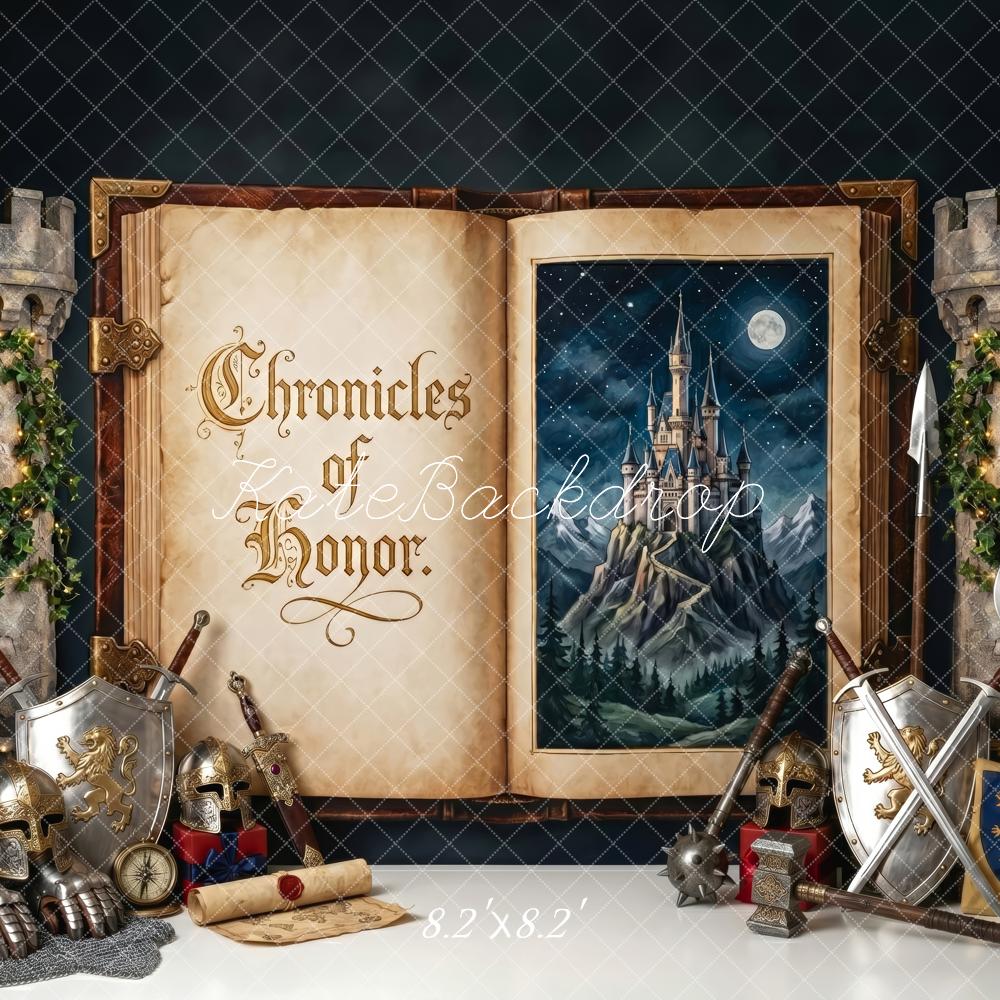 Kate Fantasy Castle Storybook Armor Medieval Boys Printed Backdrop Designed by Patty Roberts