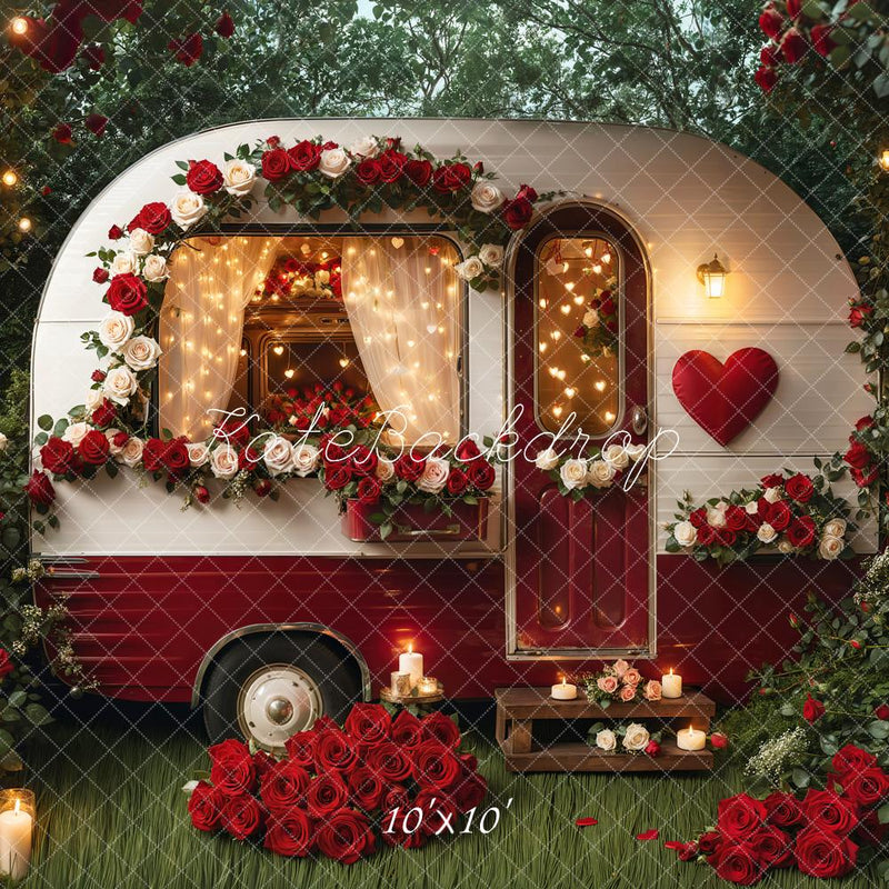Romantic Vintage Florals Camper Backdrop
