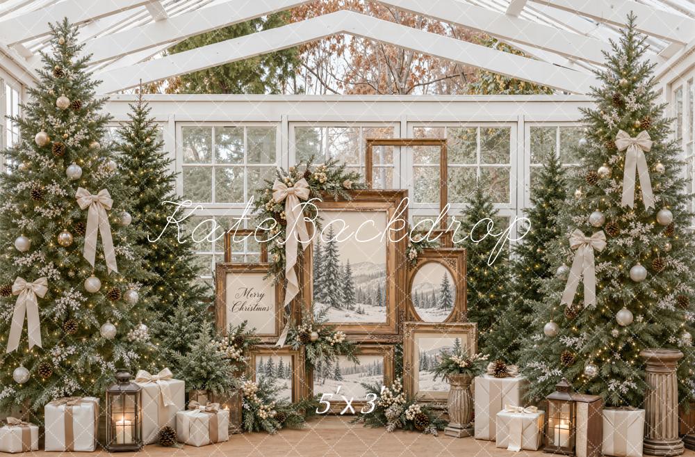 Kate Christmas Greenhouse Christmas Trees Framed Art Gifts Printed Backdrop Designed by Emetselch