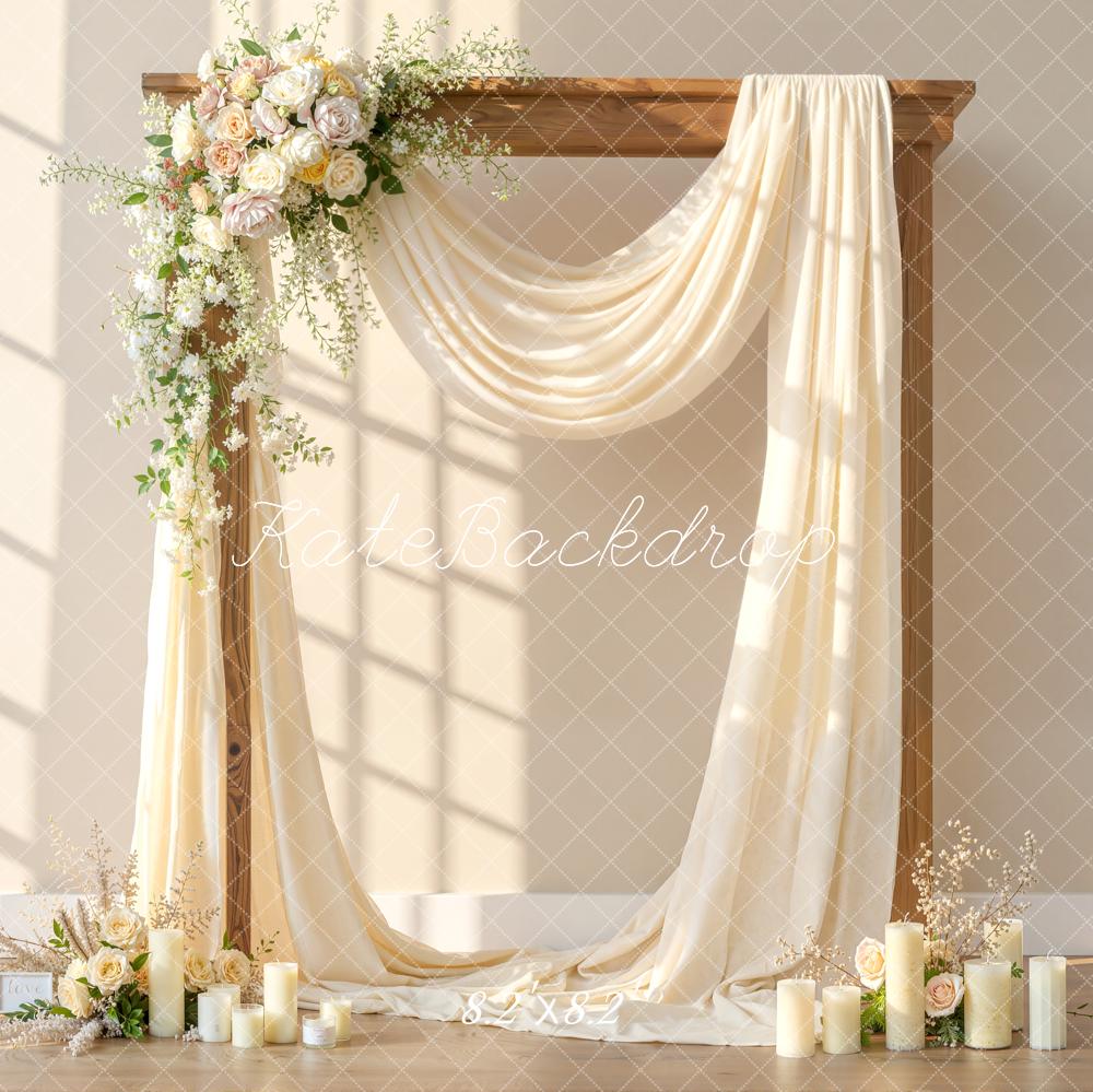 Kate Mother's Day Flower Arch Cream Candles Backdrop Designed by Emetselch