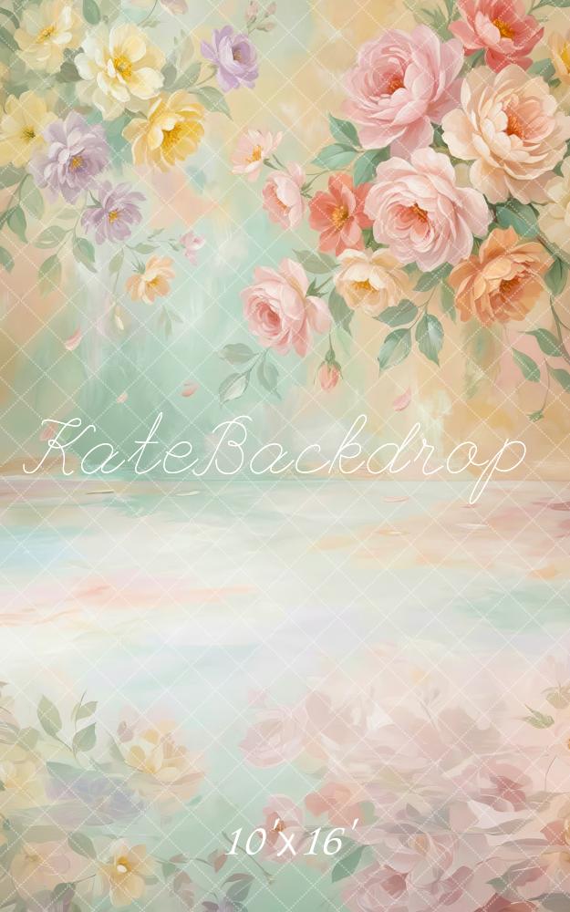 TEST Kate Sweep Pastel Floral Garden Reflections Printed Backdrop Designed by Patty Roberts