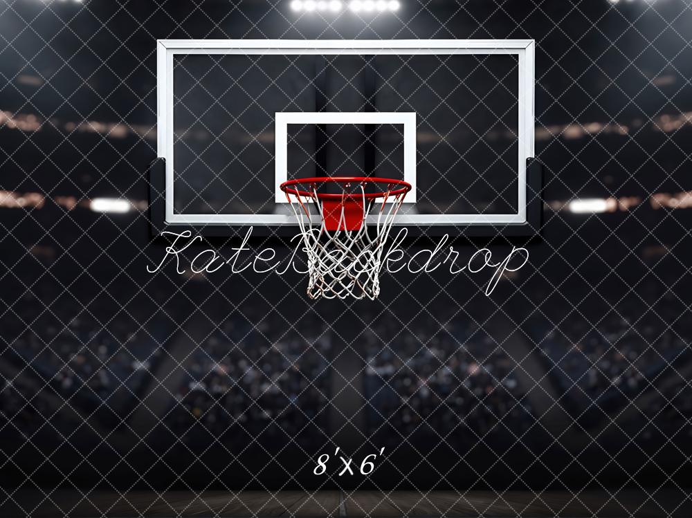 Kate Sports Basketball Hoop Court Stadium Printed Backdrop Designed by Mini MakeBelieve