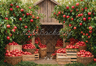 Kate Fall Apple Orchard Barn Printed Backdrop Designed by Emetselch