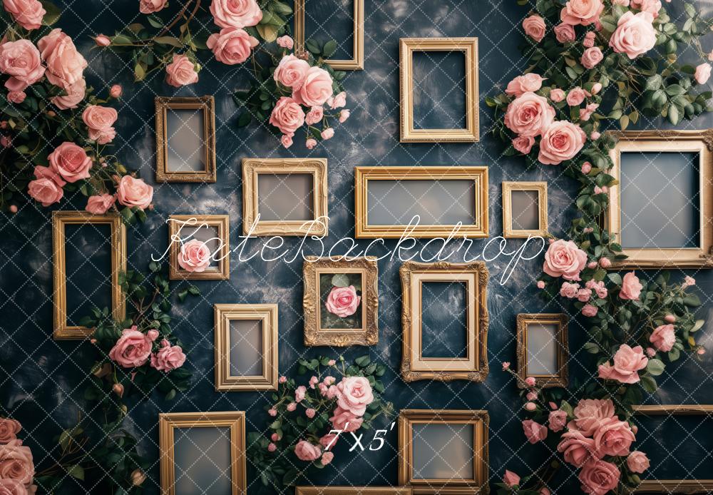 Kate Vintage Frame Pink Roses Backdrop Designed by Patty Roberts