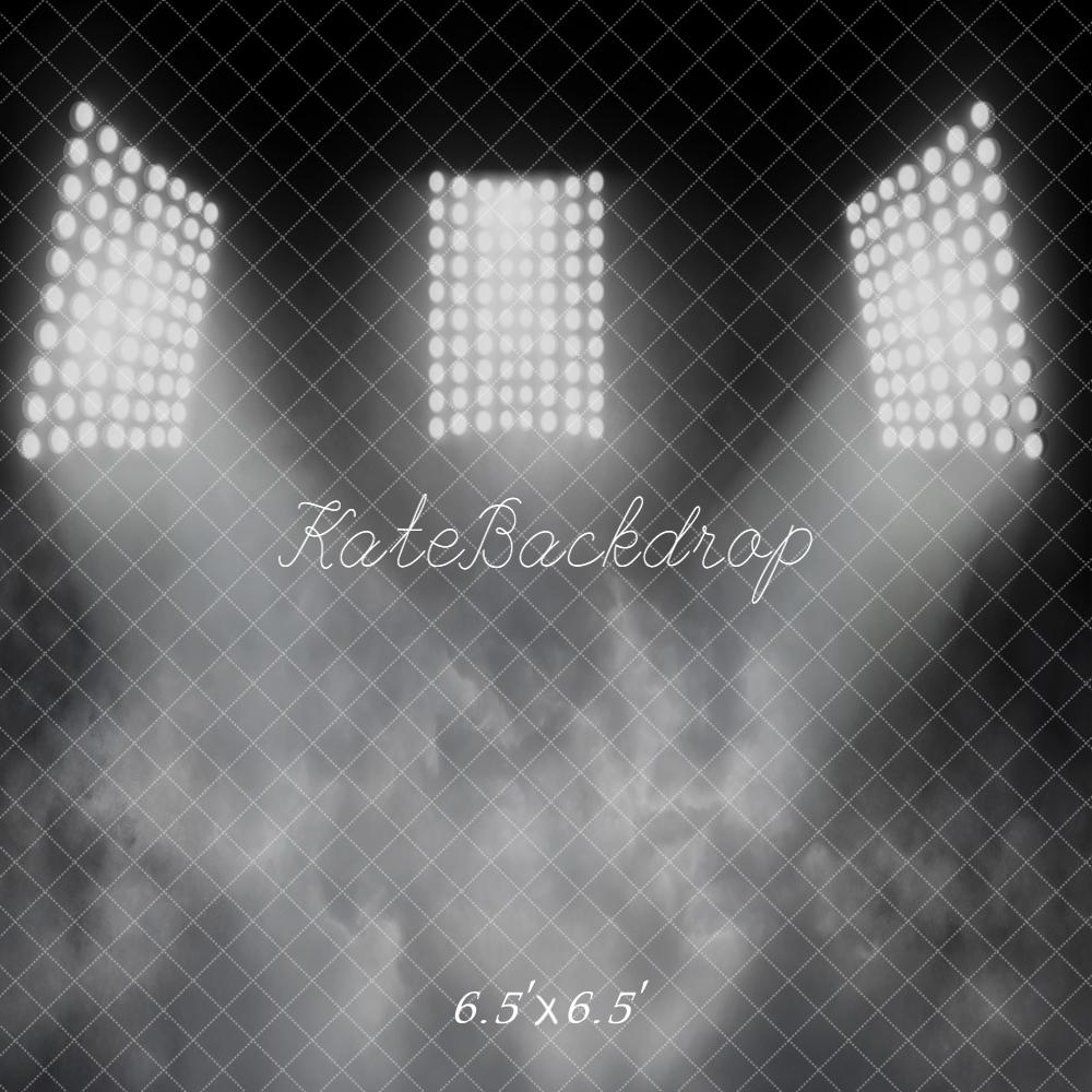 Kate Sports Black Stage Spotlights Smoke Printed Backdrop Designed by Chain Photography