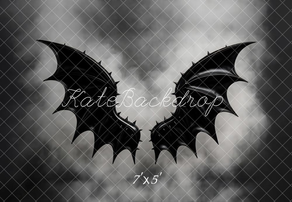 Kate Halloween Black Bat Wings Gothic Backdrop Designed by Mini MakeBelieve