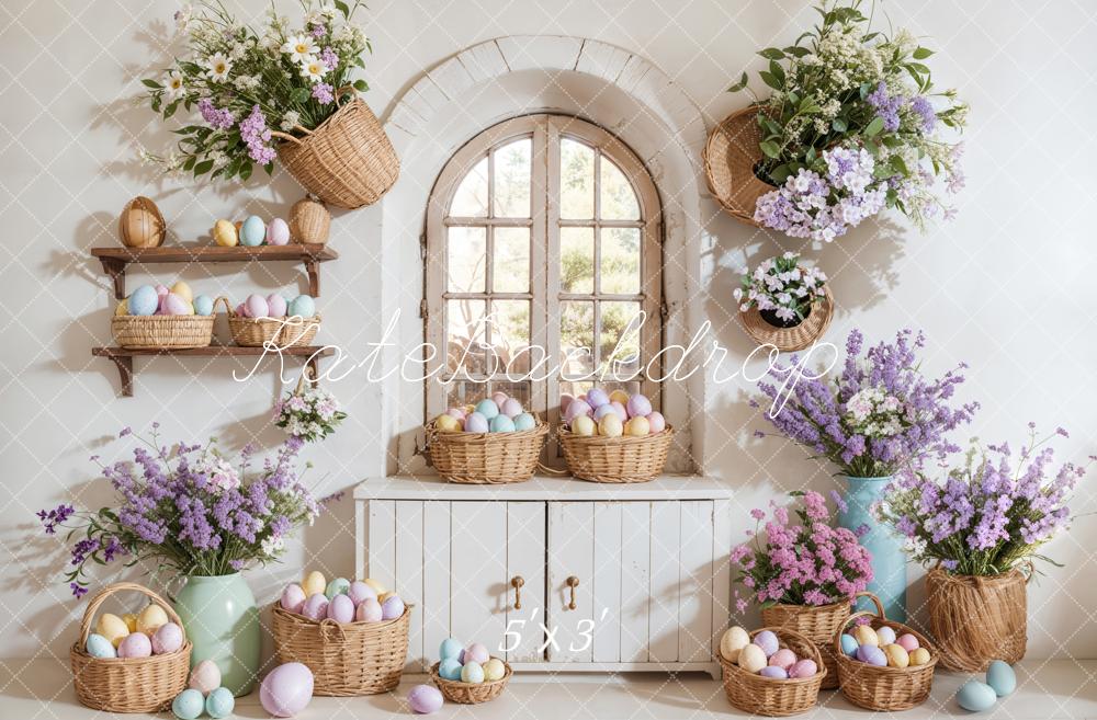 Cestas de flores de huevo de Pascua para ventanas Diseñado por Emetselch