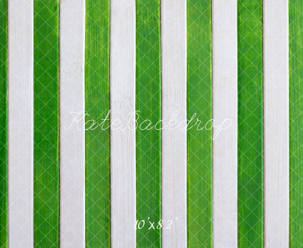 Sfondo da pavimento a righe verdi natalizie progettato da Mini MakeBelieve