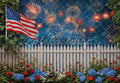 Kate Fireworks American Flag Printed Backdrop Designed by Emetselch