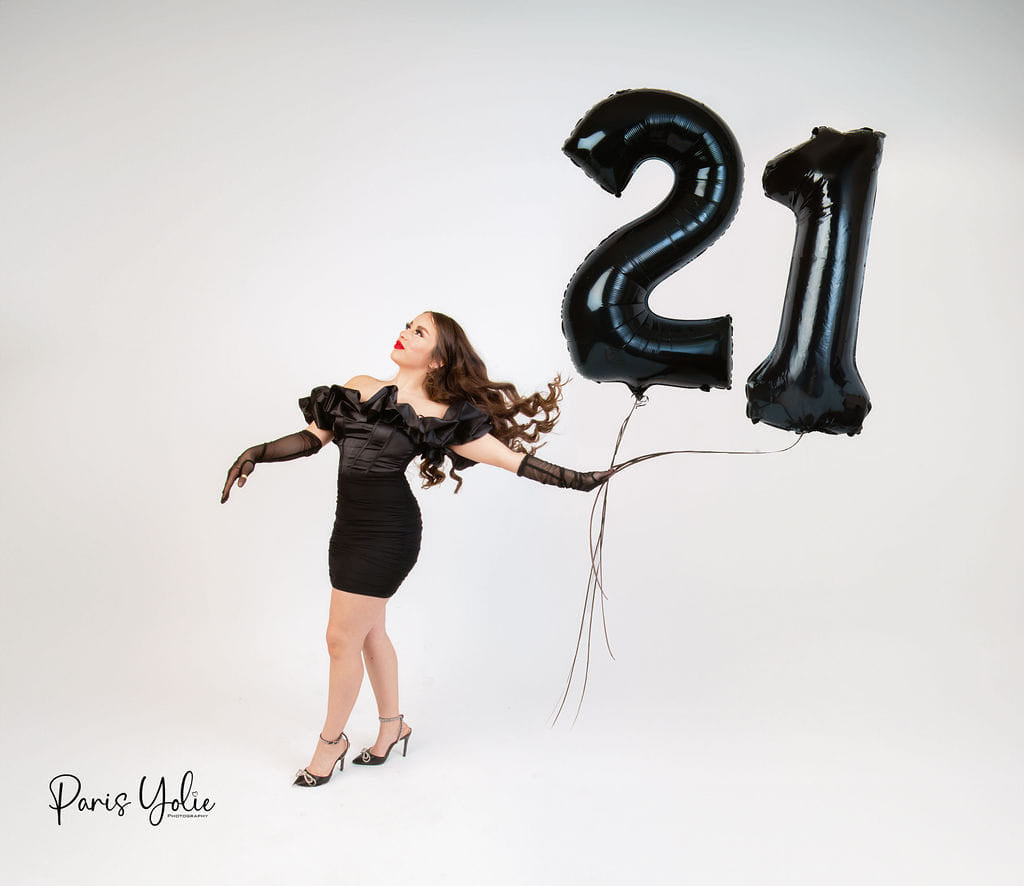 Kate White Seamless Paper Backdrop use in 21 birthday party