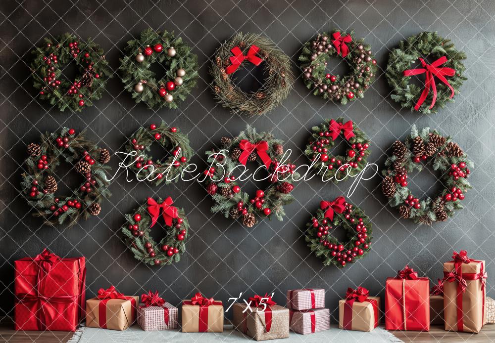 Kate Christmas Wreaths Wall Gifts Black Backdrop Designed by Patty Roberts