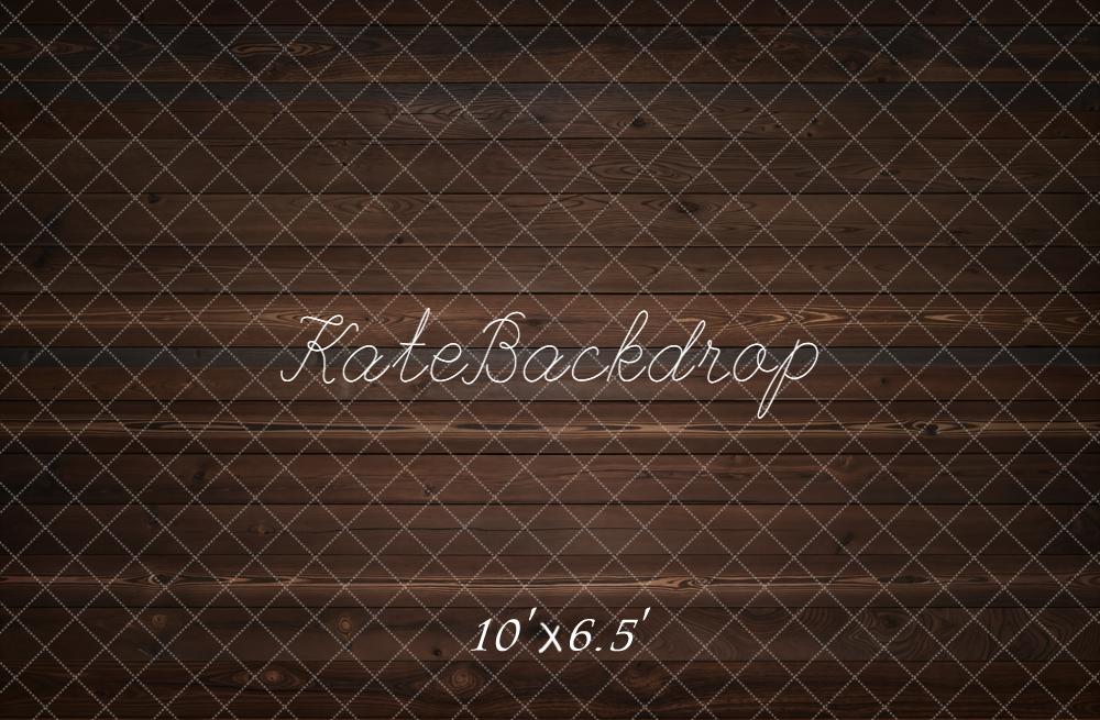 Kate Dark Brown Wood Plank Floor Backdrop Designed by Kate Image