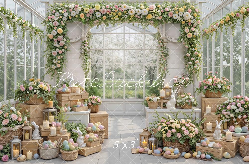 Kate Easter Bunny Flower Arch Pastel Eggs Garden Backdrop Designed by Mini MakeBelieve