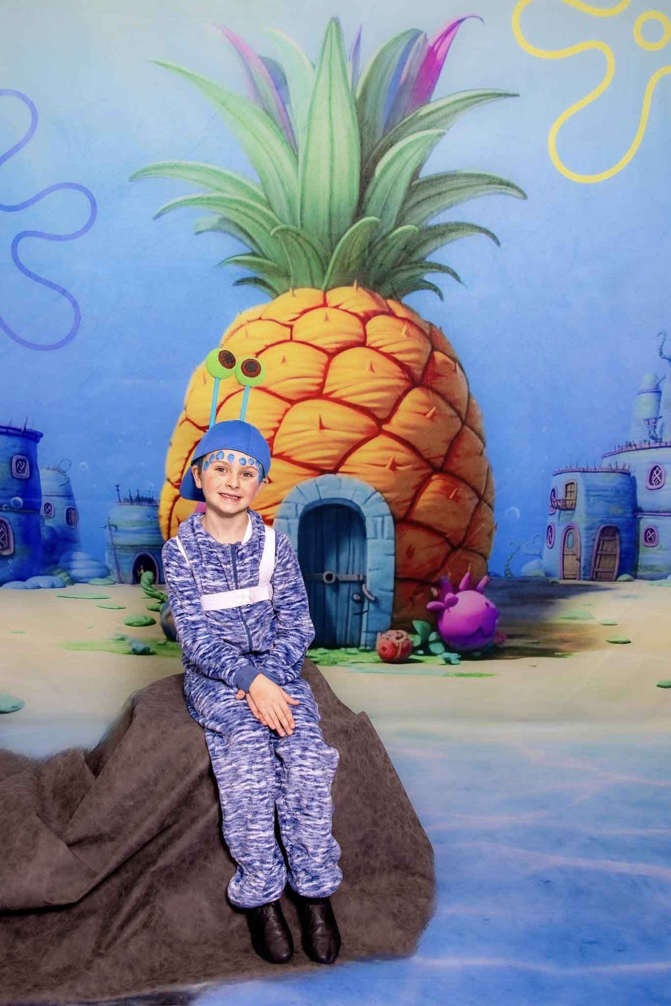 Kate Underwater World Pineapple House Backdrop+Blue Sea Floor Backdrop