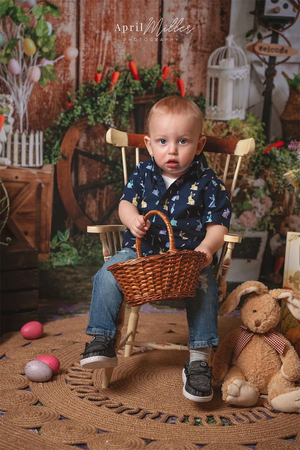 Lente Paas Schuur Konijn Foto Achtergrond Ontworpen door Emetselch