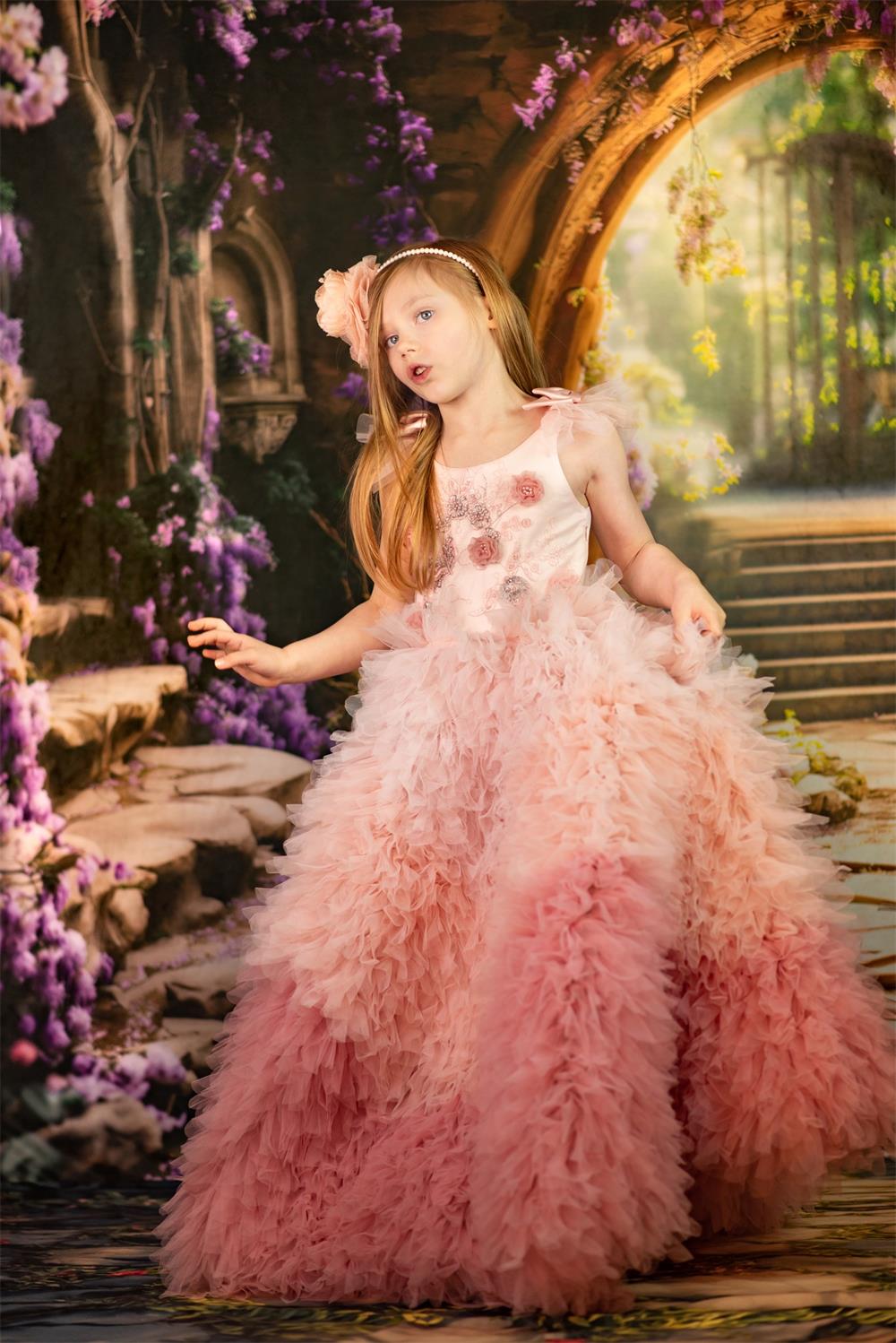 Kate Spring Forest Wisteria Stairs Backdrop Designed by Emetselch