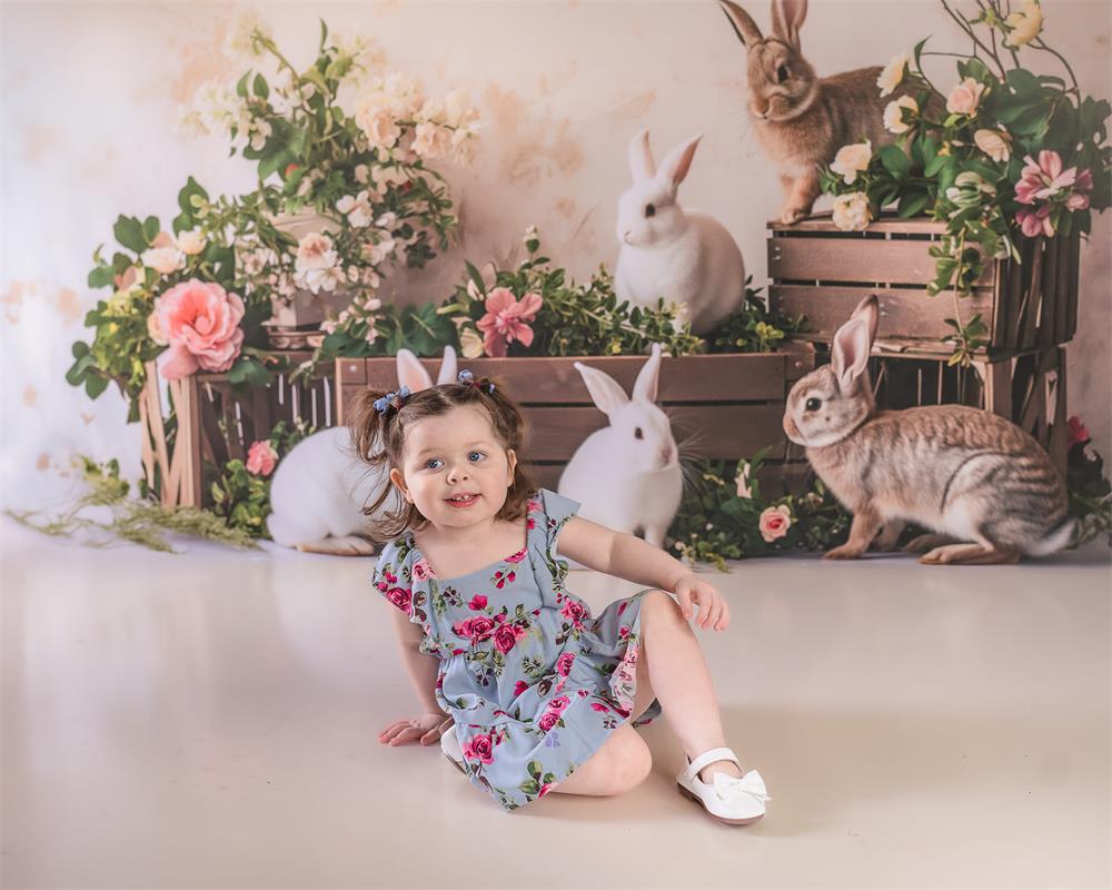 Kate Cottontail Easter Bunnies Backdrop Designed by Patty Robert