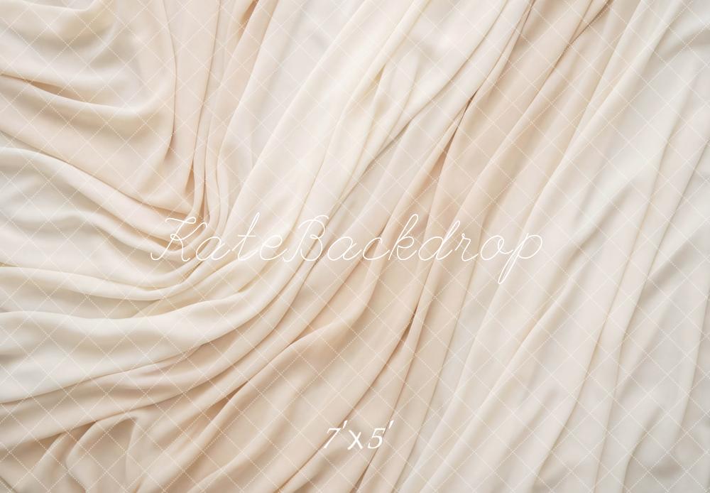 Kate Beige Draped Fabric Texture Backdrop Designed by Mini MakeBelieve
