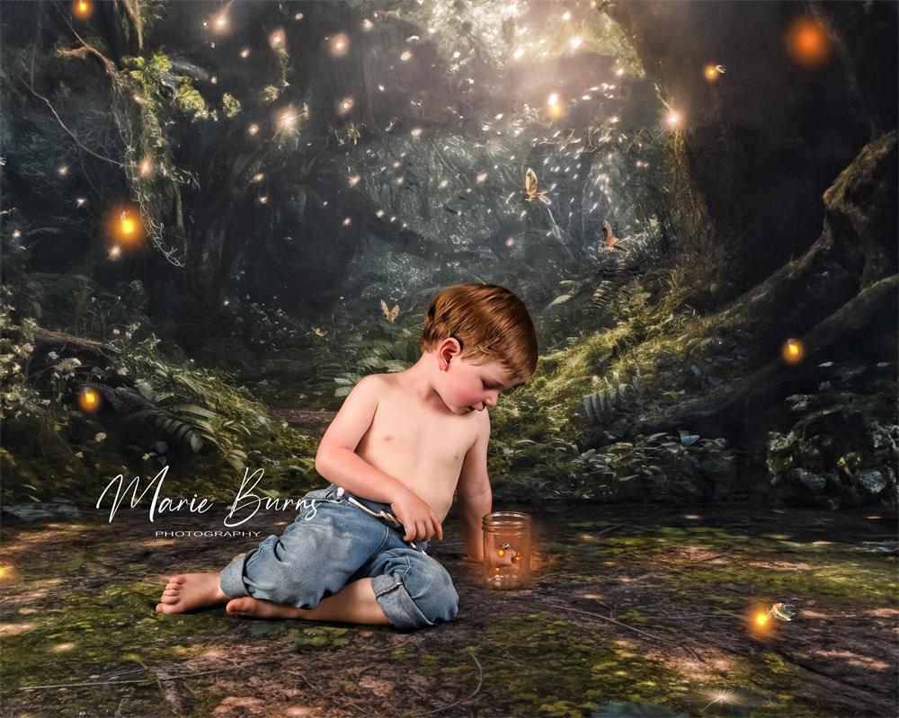 Kate Enchanted Fairy Forest at Night Summer Backdrop Designed by Mandy Ringe Photography