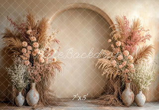 Arco de Flores Boho Beige Fondo Diseñado por Emetselch