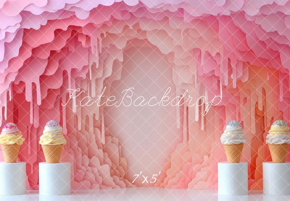 Kate Cake Smash Ice Cream Pink Wall Backdrop Designed by Mini MakeBelieve