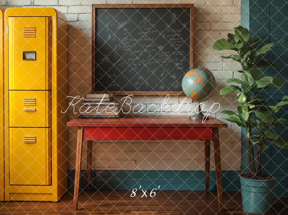 Kate Back to School Chalkboard Lockers Backdrop Designed by Emetselch