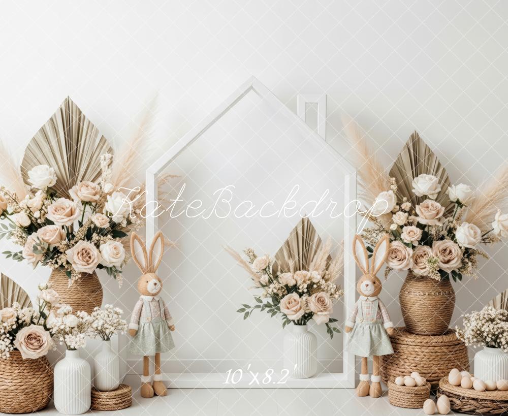 Kate Spring Bunny Neutral Flower Arch Backdrop Designed by Patty Roberts